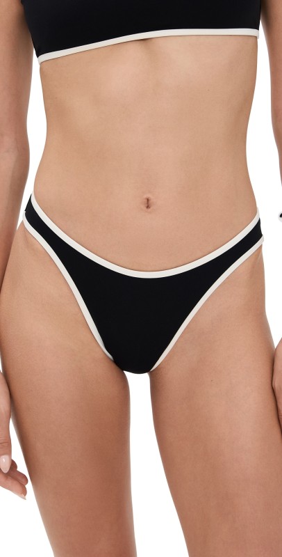 Reformation Douro Bikini Bottoms Black/Fior