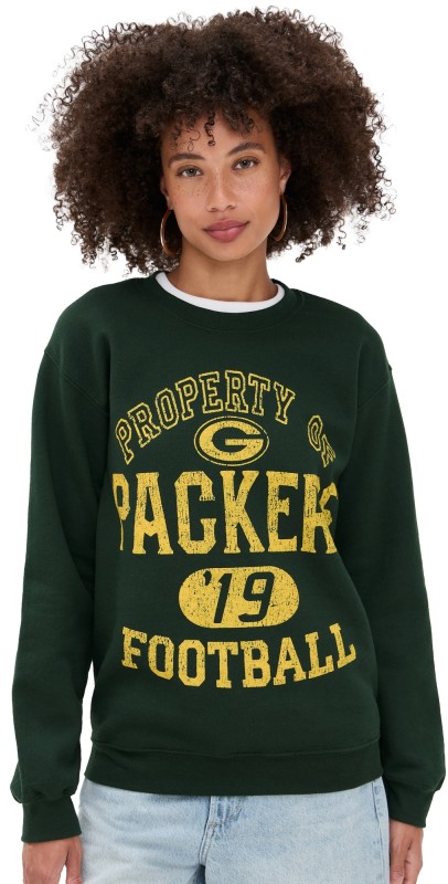 Junk Food Packers Property Crew Fleece Sweatshirt Dark Green