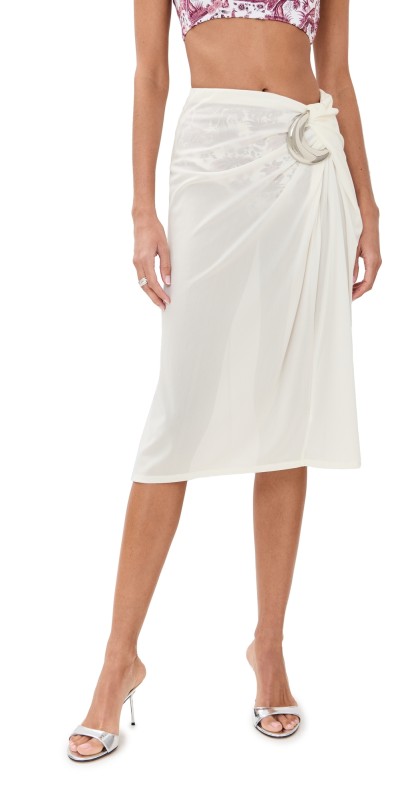 STAUD Chiara Skirt White