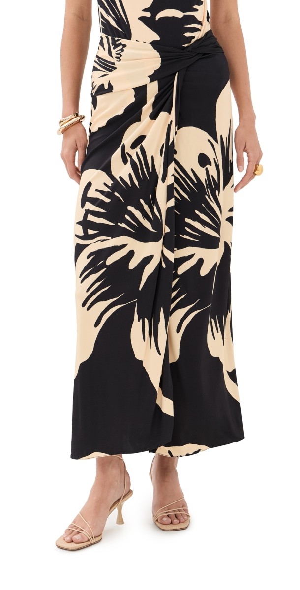 Johanna Ortiz Luminosity Ankle Skirt BLACK / ECRU