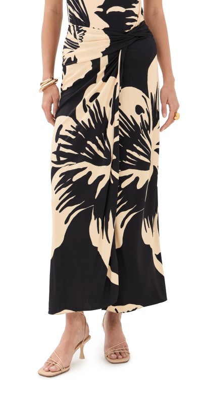 Johanna Ortiz Luminosity Ankle Skirt BLACK / ECRU