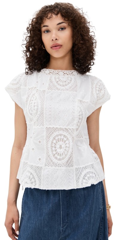 Line & Dot Biva Tunic Top White