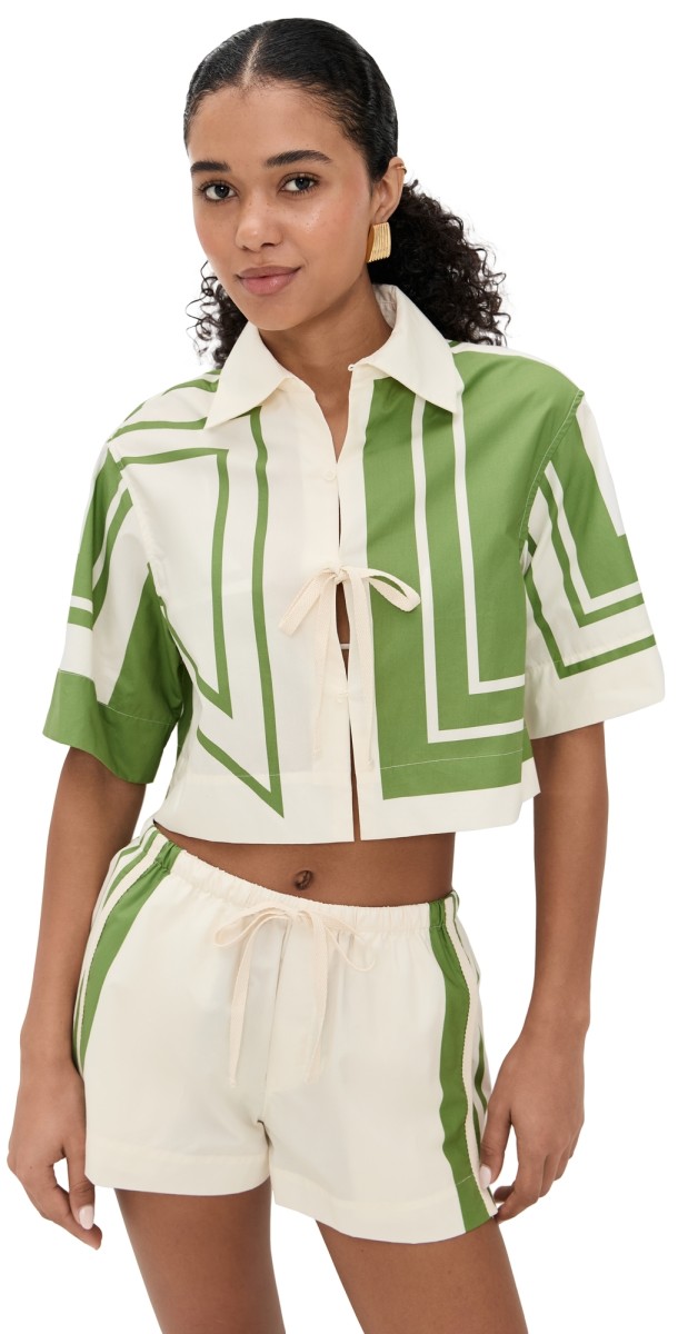 SIR. Carlo Cropped Shirt Milano Verde