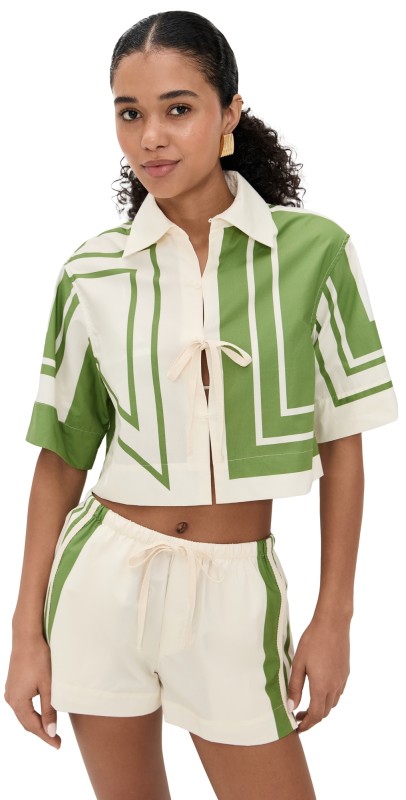 SIR. Carlo Cropped Shirt Milano Verde