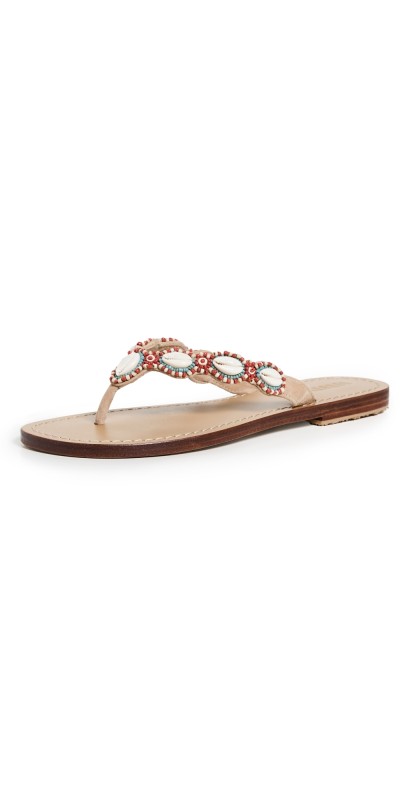 Mystique Shell Thong Sandals Nude/Suede
