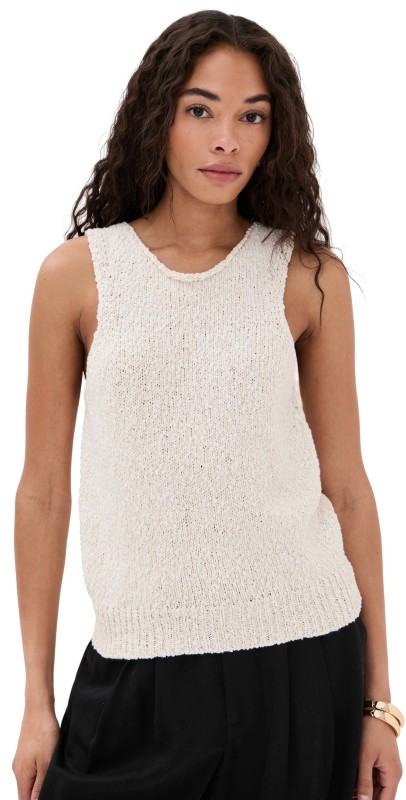 Róhe Knitted Halter Top Off White