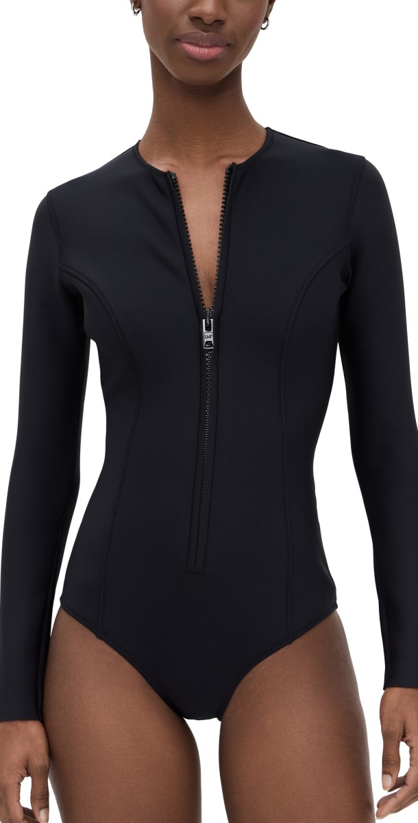 Lisa Marie Fernandez Farrah Long Sleeve Maillot One Piece Black Neoprene