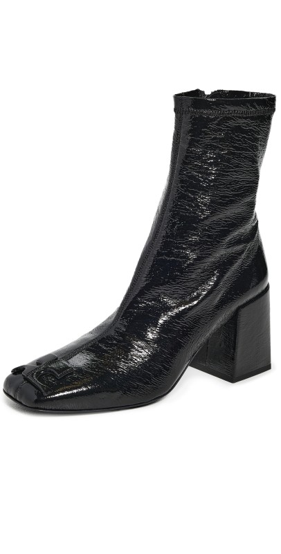 Courrèges Reedition Vinyl Ankle Boots Black