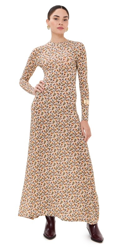 Ulla Johnson Amari Jersey Long Sleeve Dress Swan