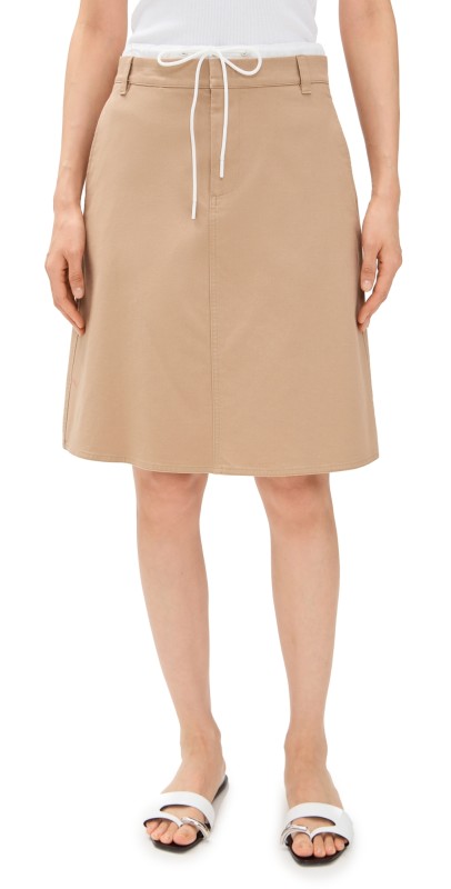 Vince Mid Rise Double Waistband Skirt Sandbar