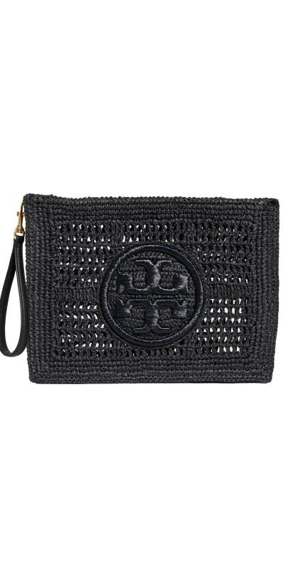 Tory Burch Ella Crochet Pouch Black