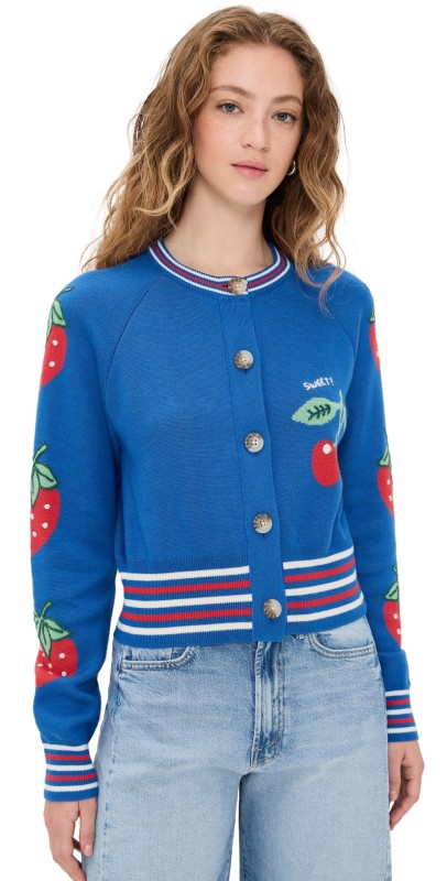 MOTHER The Crop Rib Cardigan Tutti Frutti