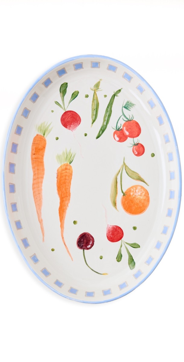 Misette Hand-Painted Serving Platter Blu