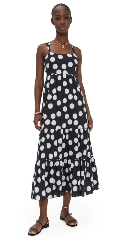 Playa Lucila Polka Dot Dress Black/White