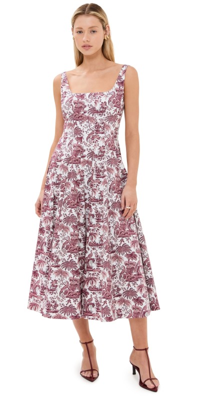 STAUD Wells Dress Bordeaux Toile