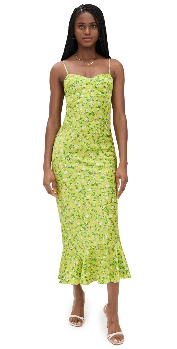 SALONI Mimi-B Dress Lime Springflowers