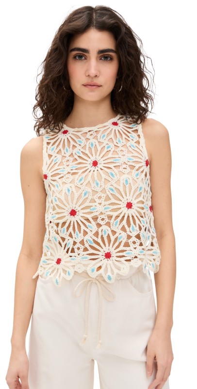 MOTHER The Daisy Shell Top Bunched Together