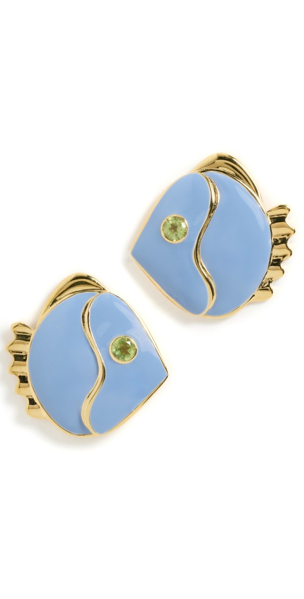 Lizzie Fortunato Mikuni Stud Earrings In Periwinkle Blu