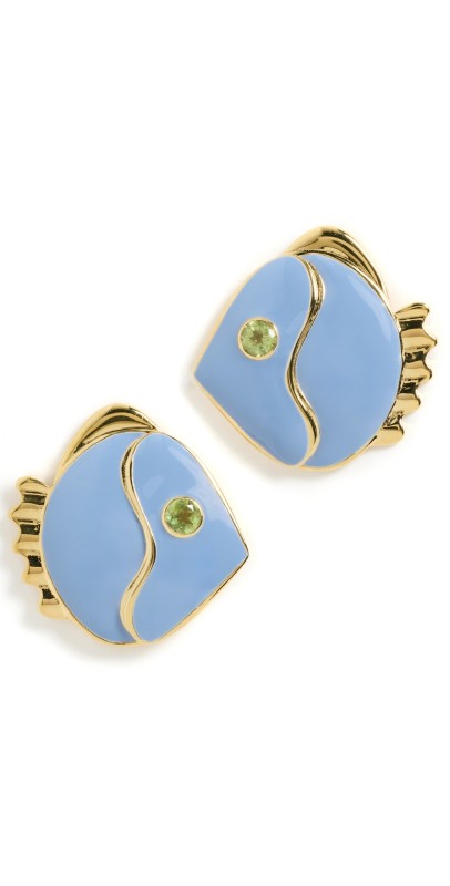 Lizzie Fortunato Mikuni Stud Earrings In Periwinkle Blu