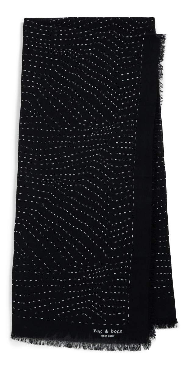 rag & bone Astra Dash Scarf Black