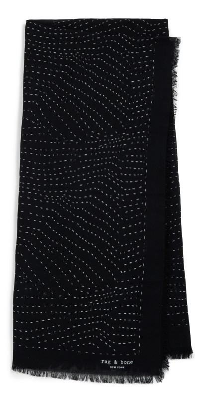 rag & bone Astra Dash Scarf Black