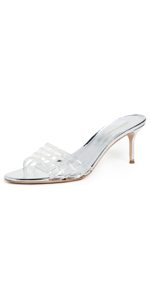 Veronica Beard Tia Jelly Sandals Clear/Silver