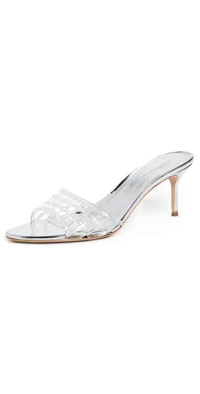Veronica Beard Tia Jelly Sandals Clear/Silver
