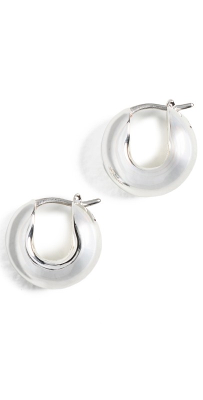 Jenny Bird Mini Tome Hoop Earrings High Polish Silver