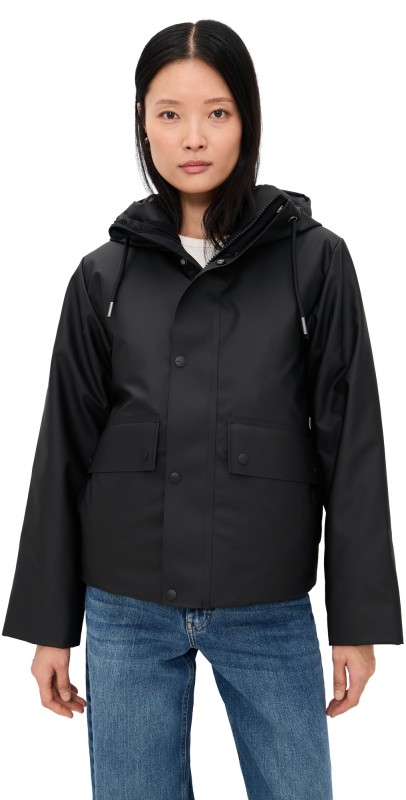 Rains Nome Short Parka Black