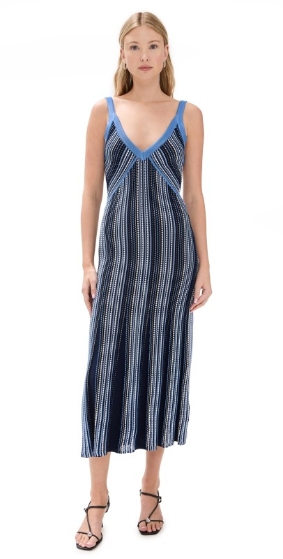 Ramy Brook Paetyn Dress Ribbon Blue Stripe