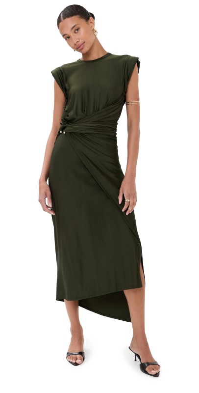 rabanne Draped Long Dress New Khaki