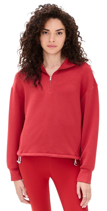 Varley Sian Cropped Half Zip Midlayer Lava Falls