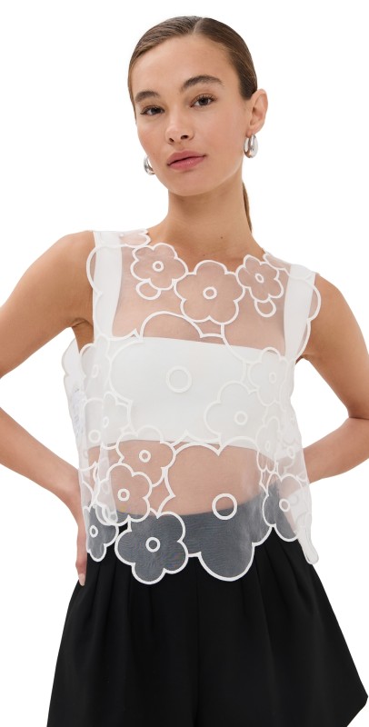 Cecilie Bahnsen Alfie Top White