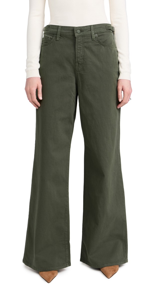 Good American Twill Good Ease Pants with Adjustable Tabs Fatigue00