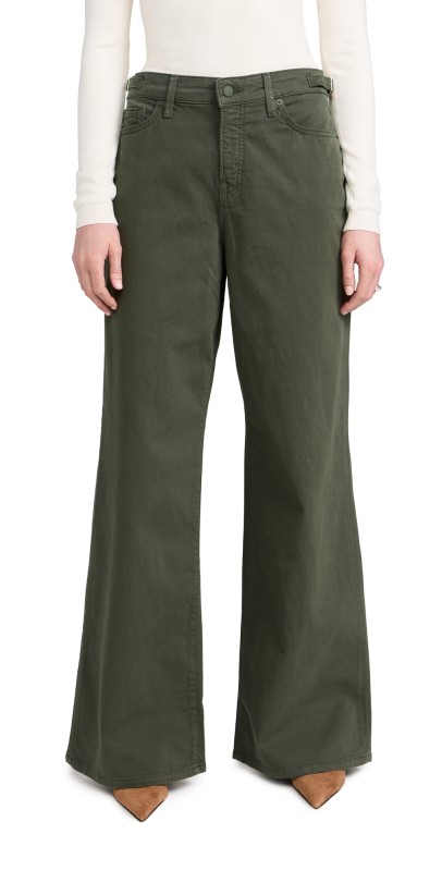 Good American Twill Good Ease Pants with Adjustable Tabs Fatigue00