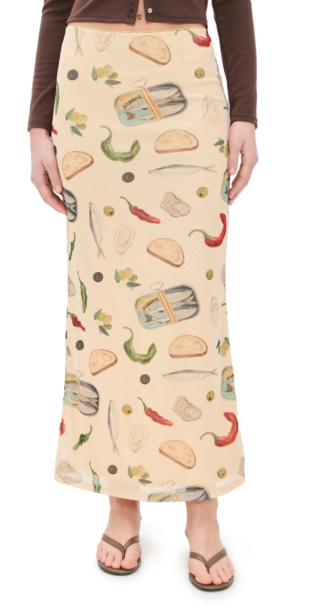 Bailey Rose Printed Skirt Cream Multi