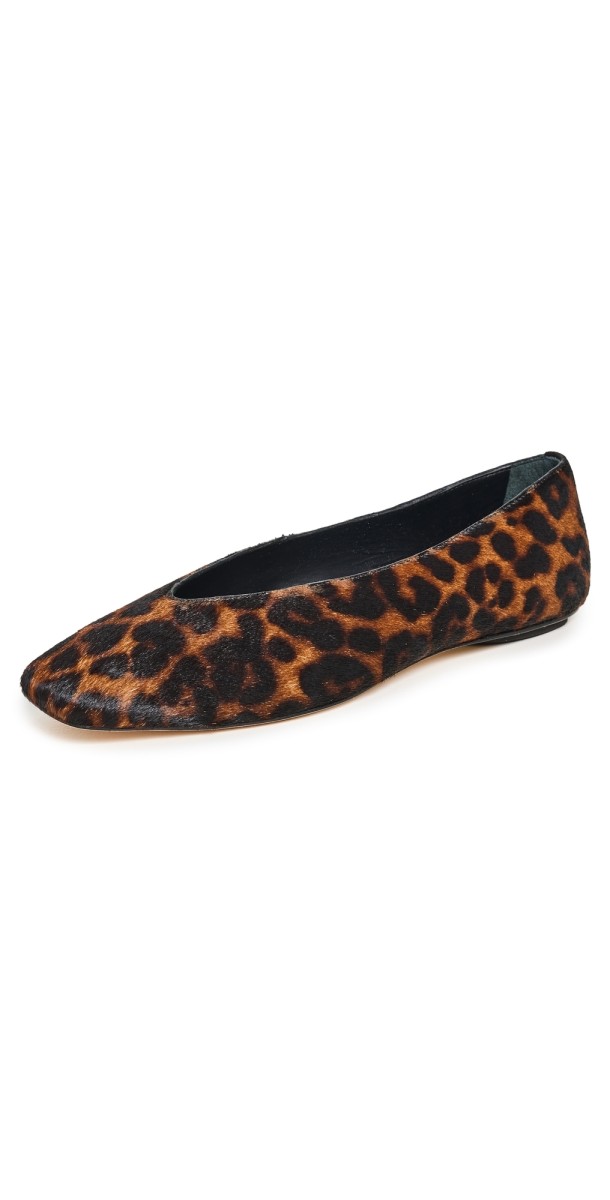 Reformation Prudence Ballet Flats Leopard Haircalf