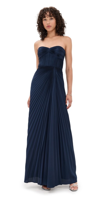 AMUR Joyceann Sweetheart Gown Deep Indigo