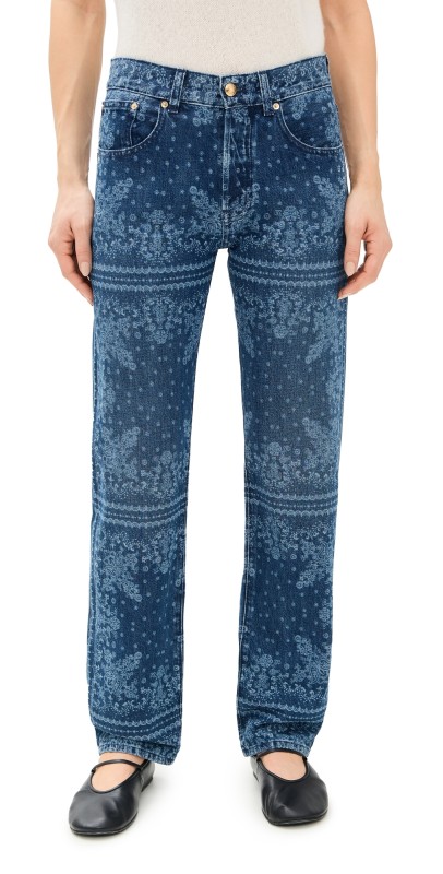 Madewell The Dean Easy Straight Jean Dark Navy Laser Bandana