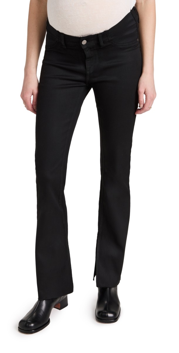 DL1961 Bridget Boot Maternity: Instasculpt 31' Jeans Black Coated (Ultimate Coated)