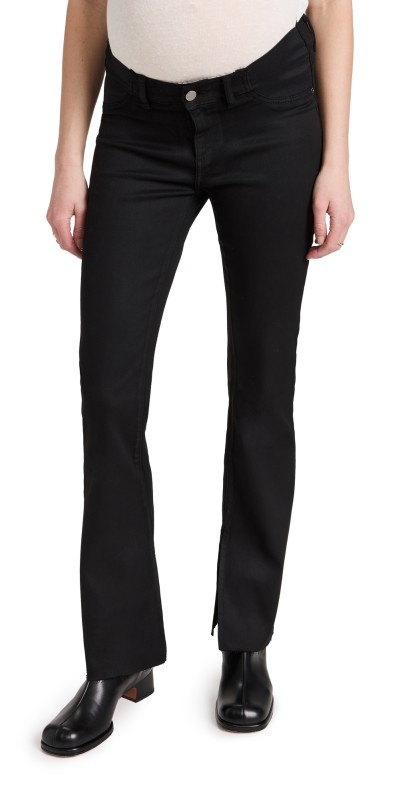 DL1961 Bridget Boot Maternity: Instasculpt 31' Jeans Black Coated (Ultimate Coated)