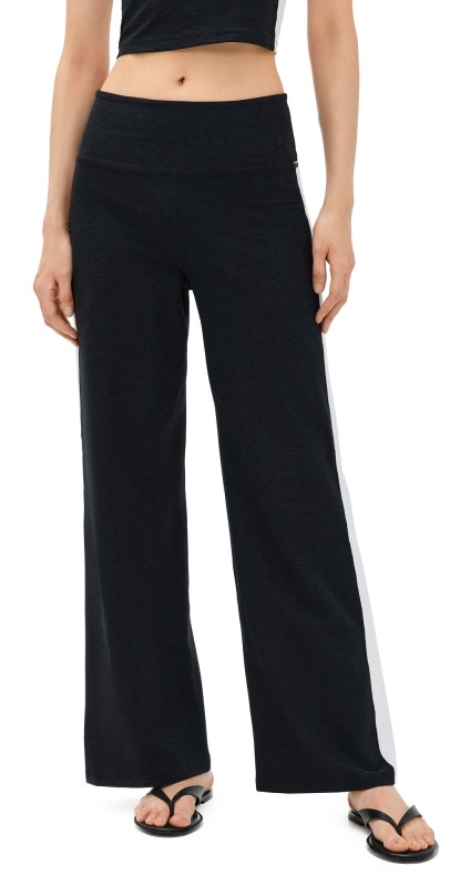Beyond Yoga Spacedye Line Up Wide Leg Pants Darkest Night/Cloud White