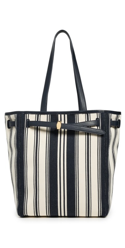 Veronica Beard Stripe Canvas Tote Navy Mult