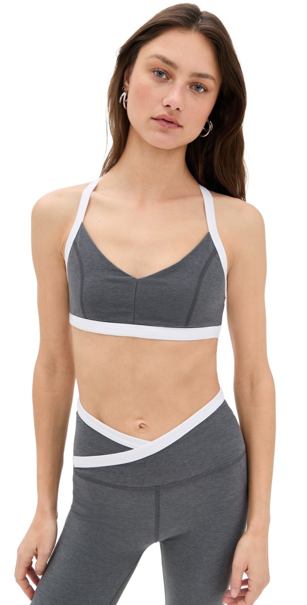 Beyond Yoga Spacedye Outlines Bra True Grey Heather/Cloud White