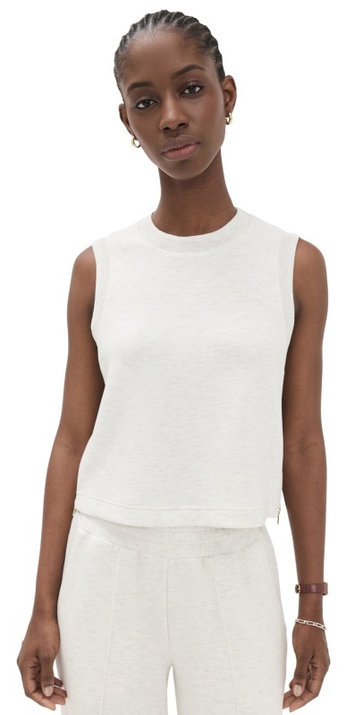Varley Shea Crop Tank Ivory Marl