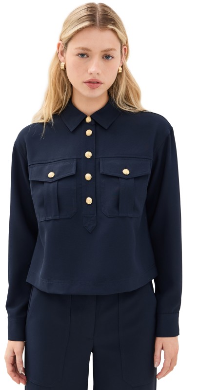 Veronica Beard Colvin Top Navy