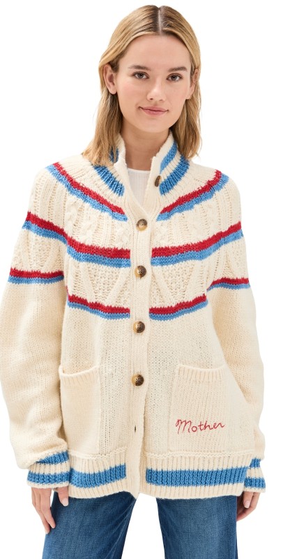 MOTHER The Mock Neck Button Cardigan Say That Again