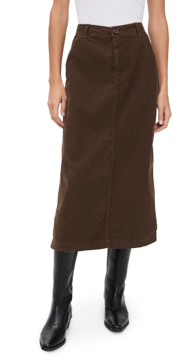 Velvet Fia Corduroy Skirt Bark