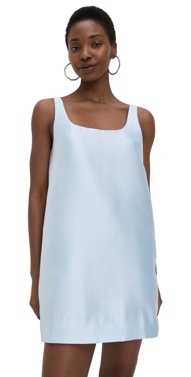 Lee Mathews Penny Scoop Neck Mini Dress Ice
