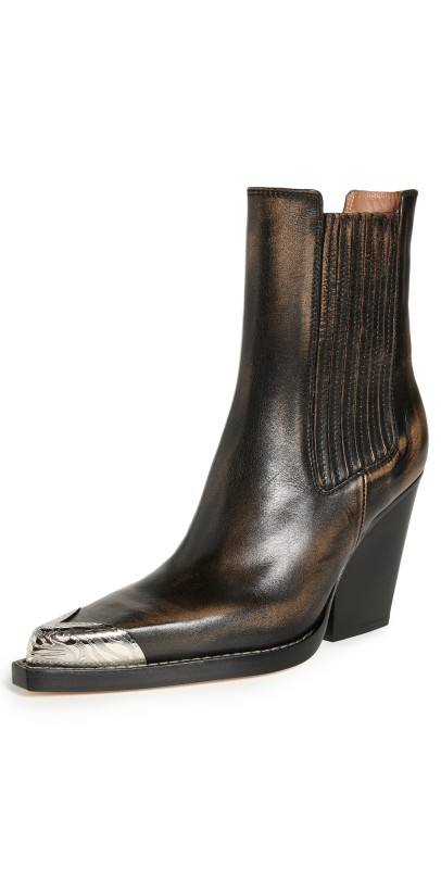 Paris Texas Dallas Embellished Toe Ankle Boots Black